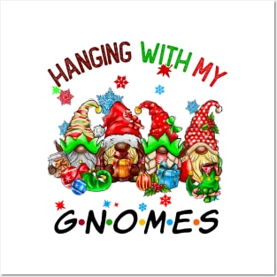 Funny Christmas Gnome Hanging With My Gnomies Family Pajamas Posters and Art